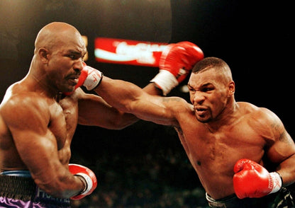 Mike Tyson vs Evander Holyfield | Historic Boxing Match Poster | Action Fight Photography - Sports Poster