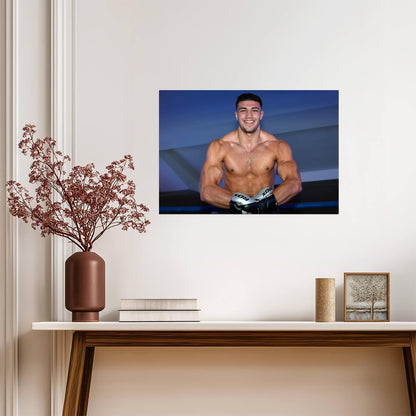 Tommy Fury Blue Background | Boxing Poster | British Fighter Print - Sports Poster