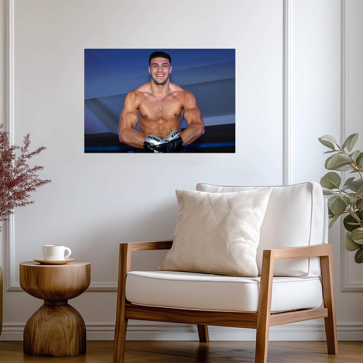 Tommy Fury Blue Background | Boxing Poster | British Fighter Print - Sports Poster