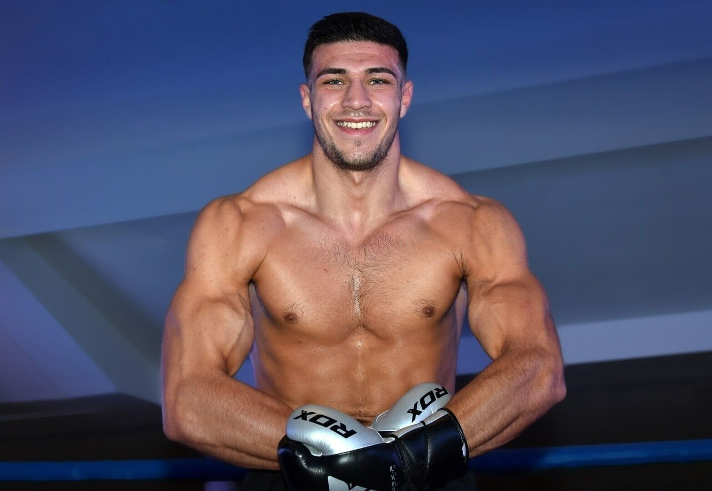 Tommy Fury Blue Background | Boxing Poster | British Fighter Print - Sports Poster