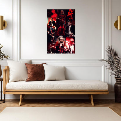 Kurt Cobain Nirvana Collage | Live Performance Poster | Vintage Rock Legend Art - Music Poster