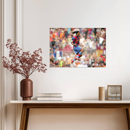 Ronaldinho Barcelona Celebration | Soccer Legend Poster | Sports Wall Art - Sports Poster