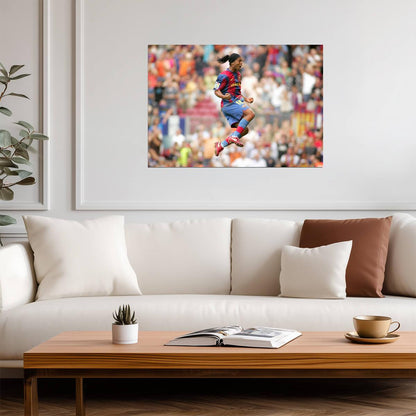 Ronaldinho Barcelona Celebration | Soccer Legend Poster | Sports Wall Art - Sports Poster