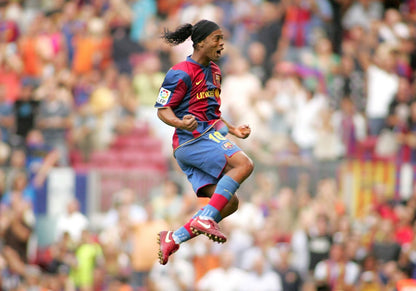 Ronaldinho Barcelona Celebration | Soccer Legend Poster | Sports Wall Art - Sports Poster