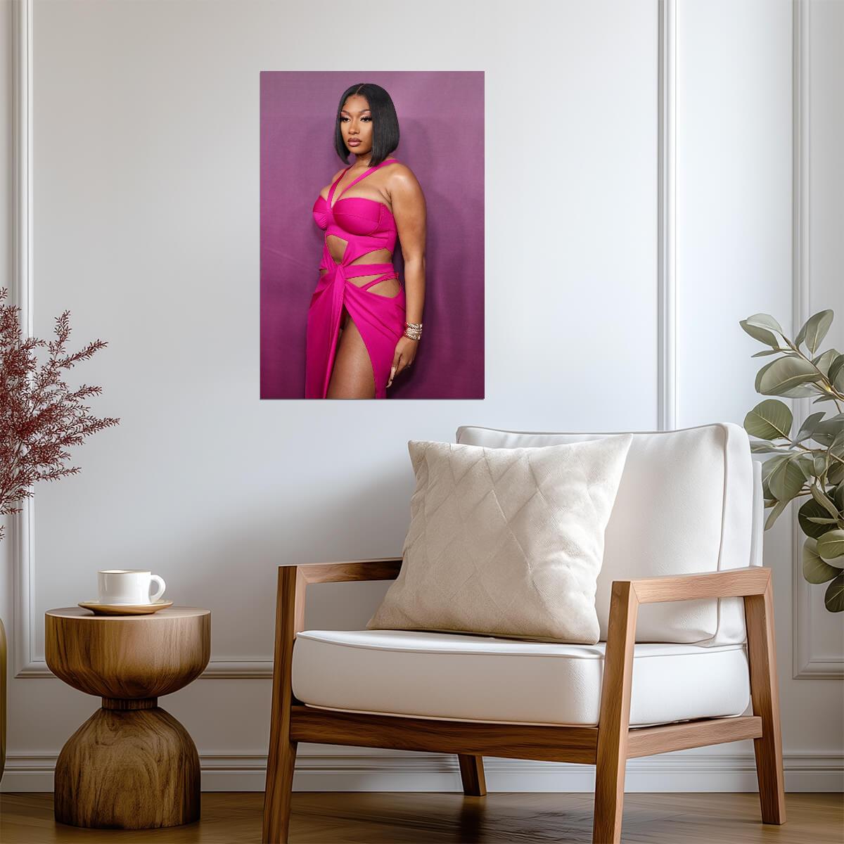 Megan Thee Stallion Pink Dress | Red Carpet Fashion Poster | Hip Hop Star Wall Art - Music Poster