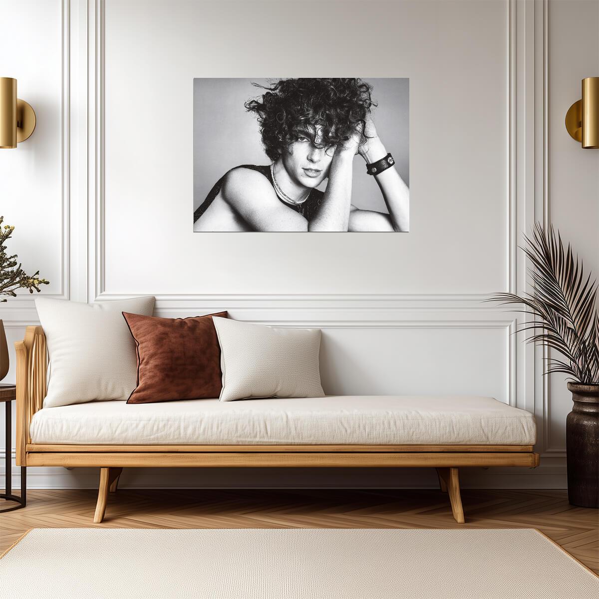 Timothée Chalamet | Black and White Portrait | Actor Wall Art Poster - Celebrities Poster