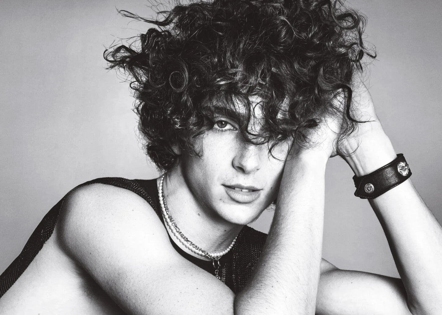 Timothée Chalamet | Black and White Portrait | Actor Wall Art Poster - Celebrities Poster