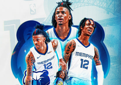Ja Morant Memphis Grizzlies Collage | Basketball Poster | NBA Dunk Art - Sports Poster