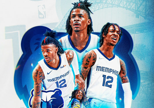 Ja Morant Memphis Grizzlies Collage | Basketball Poster | NBA Dunk Art - Sports Poster