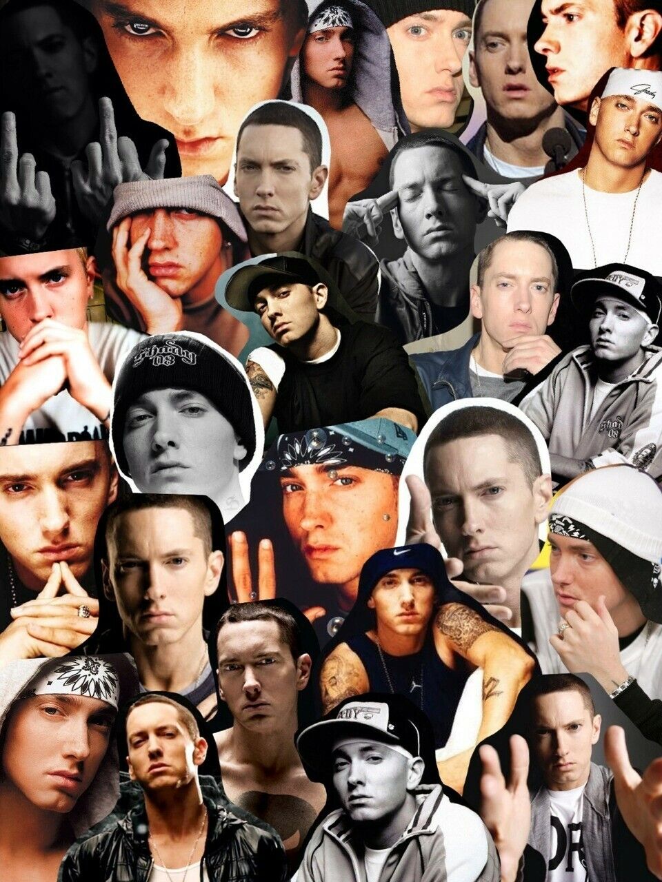 Eminem Photo Collage | Hip Hop Legend Tribute | Rap Music Wall Poster - Music Poster