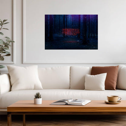 Stranger Things Logo | Neon Title Typography | Sci-Fi Horror TV Show Poster - Movies & TV Poster