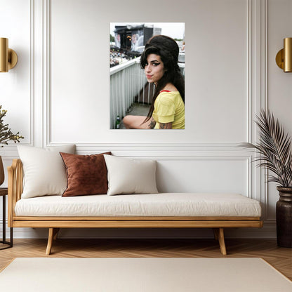 Amy Winehouse Yellow Top Portrait | Music Legend Poster | Vintage Wall Art - Music Poster