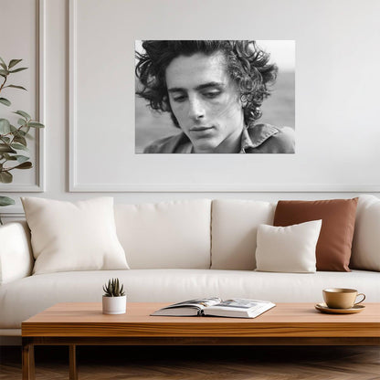 Timothée Chalamet Close Up | Monochrome Photo Print | Celebrity Star Poster - Celebrities Poster