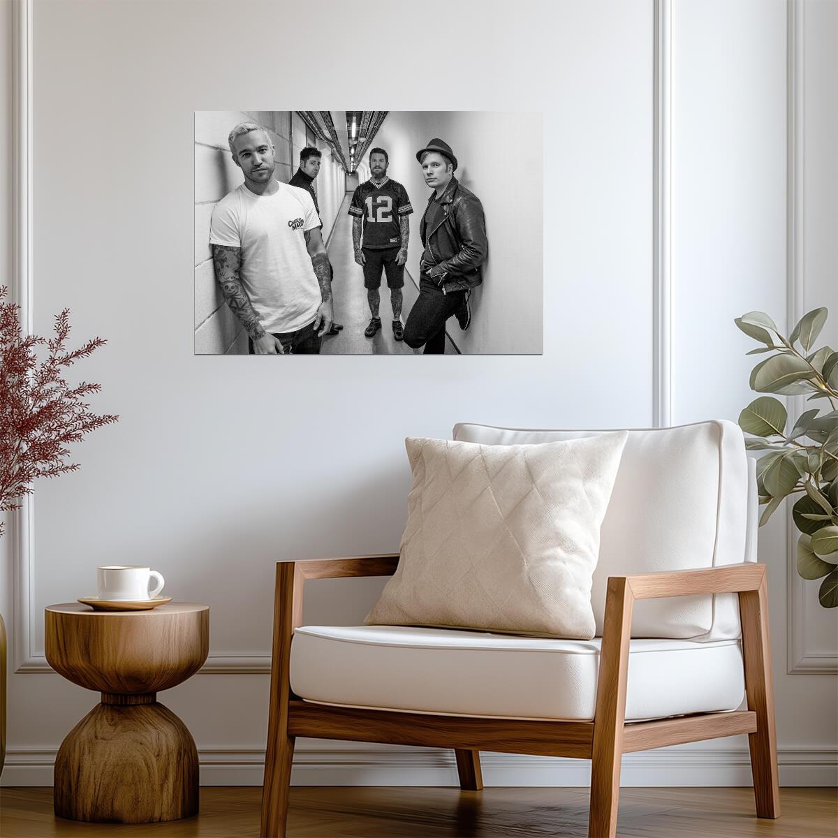 Fall Out Boy Band Photo | Black and White Music Poster | Pop Punk Rock Wall Art - Music Poster