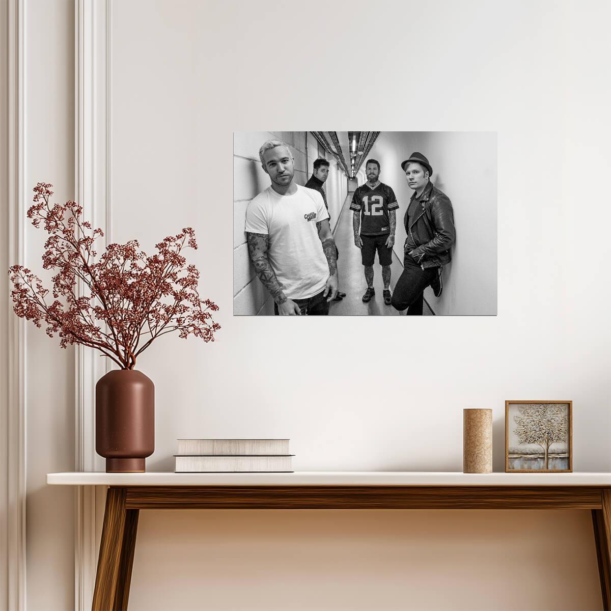 Fall Out Boy Band Photo | Black and White Music Poster | Pop Punk Rock Wall Art - Music Poster