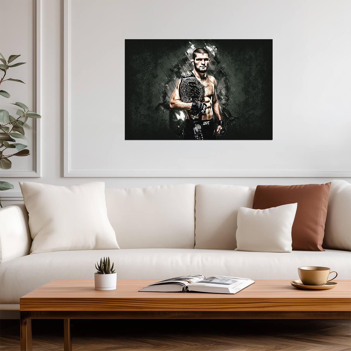 Khabib Nurmagomedov Grunge Style | UFC Poster | Lightweight Champion Art - Sports Poster