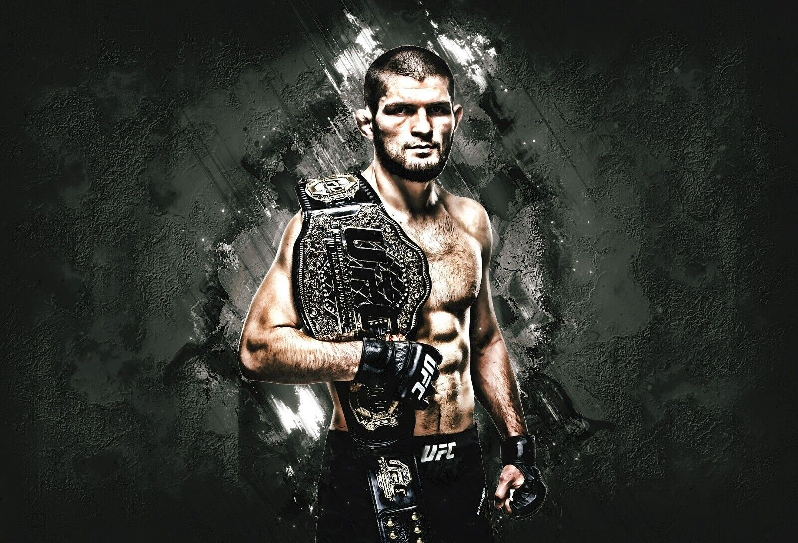 Khabib Nurmagomedov Grunge Style | UFC Poster | Lightweight Champion Art - Sports Poster