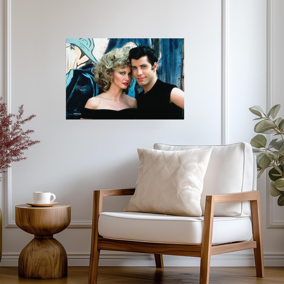 Grease Movie Poster | John Travolta & Olivia Newton-John as Danny & Sandy | Classic Musical Film Art - Movies & TV Poster