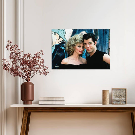 Grease Movie Poster | John Travolta & Olivia Newton-John as Danny & Sandy | Classic Musical Film Art - Movies & TV Poster