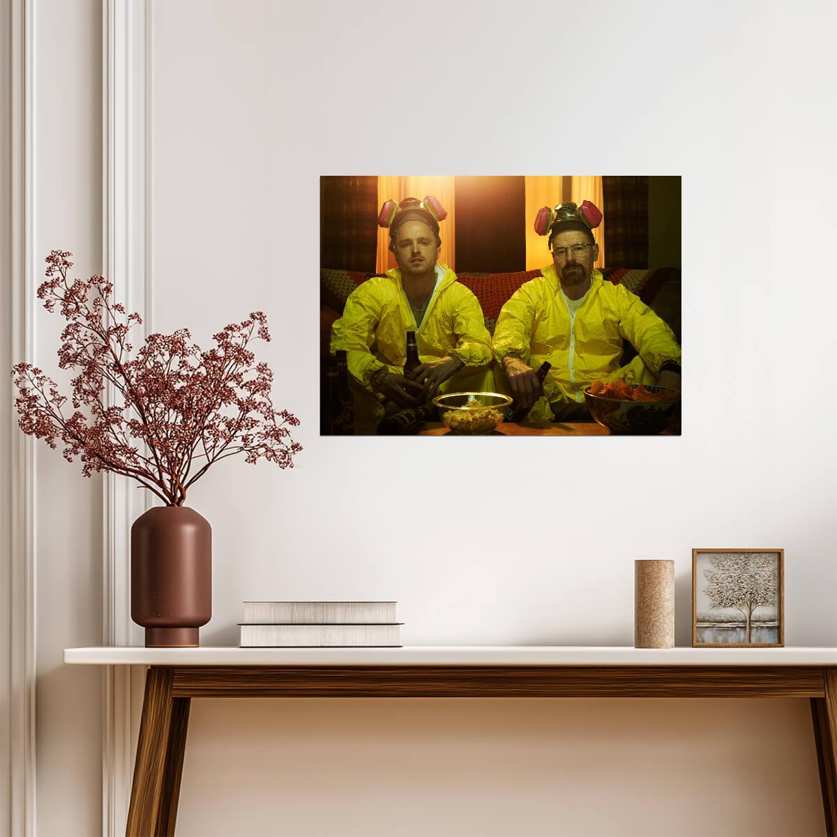 Breaking Bad Walter White & Jesse Pinkman | Hazmat Suit TV Show Poster | Crime Drama Fan Gift - Movies & TV Poster