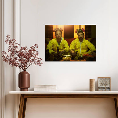 Breaking Bad Walter White & Jesse Pinkman | Hazmat Suit TV Show Poster | Crime Drama Fan Gift - Movies & TV Poster