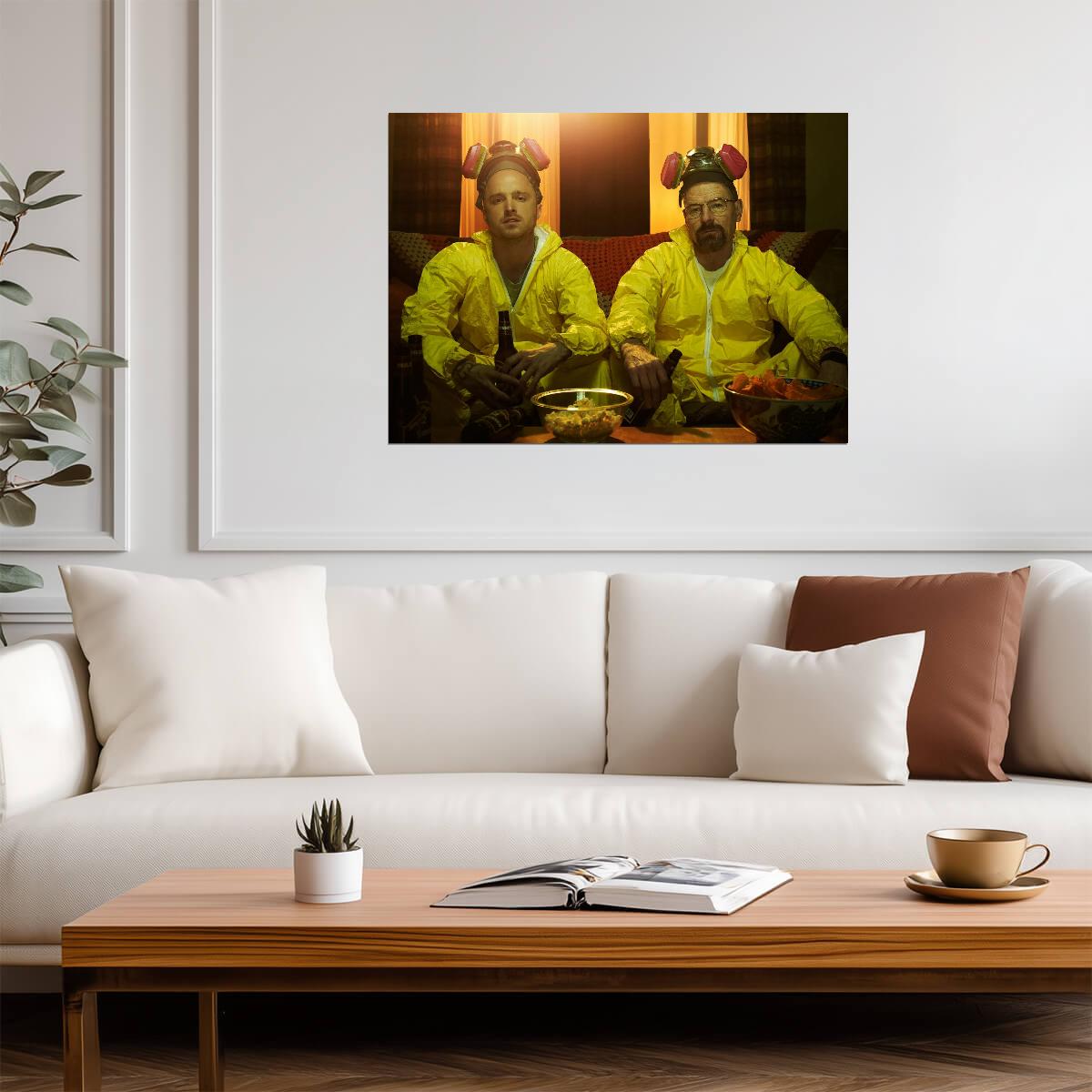Breaking Bad Walter White & Jesse Pinkman | Hazmat Suit TV Show Poster | Crime Drama Fan Gift - Movies & TV Poster