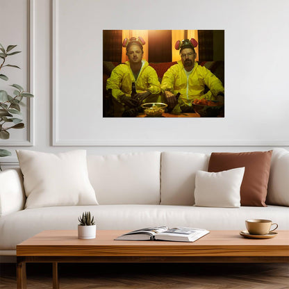 Breaking Bad Walter White & Jesse Pinkman | Hazmat Suit TV Show Poster | Crime Drama Fan Gift - Movies & TV Poster