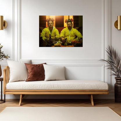 Breaking Bad Walter White & Jesse Pinkman | Hazmat Suit TV Show Poster | Crime Drama Fan Gift - Movies & TV Poster