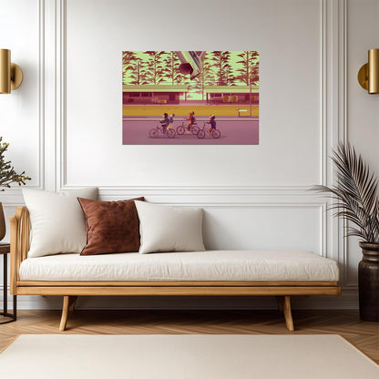 Stranger Things The Upside Down | Kids on Bikes Illustration | Minimalist TV Show Poster - Movies & TV Poster