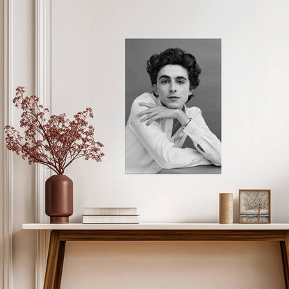 Timothée Chalamet White Shirt | Studio Portrait Photography | Celebrity Fan Gift Poster - Celebrities Poster