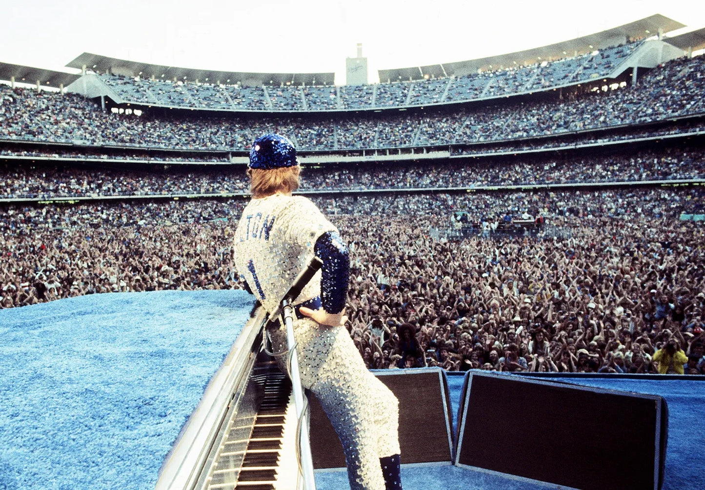 Elton John at Dodger Stadium 1975 | Live Concert Photography | Vintage Rock Music Poster - Music Poster