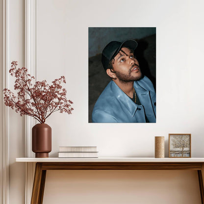 The Weeknd Blue Jacket Portrait | Abel Tesfaye Photo | R&B Music Art Poster - Music Poster