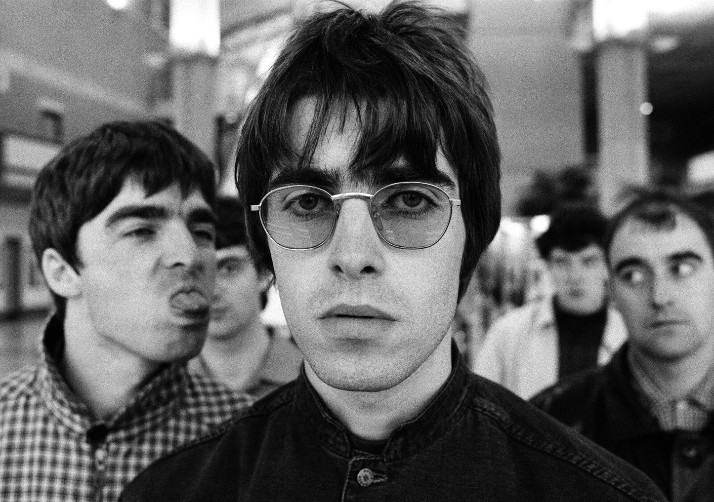 Oasis Liam Gallagher Portrait | Black and White Band Poster | Vintage Britpop Art - Music Poster