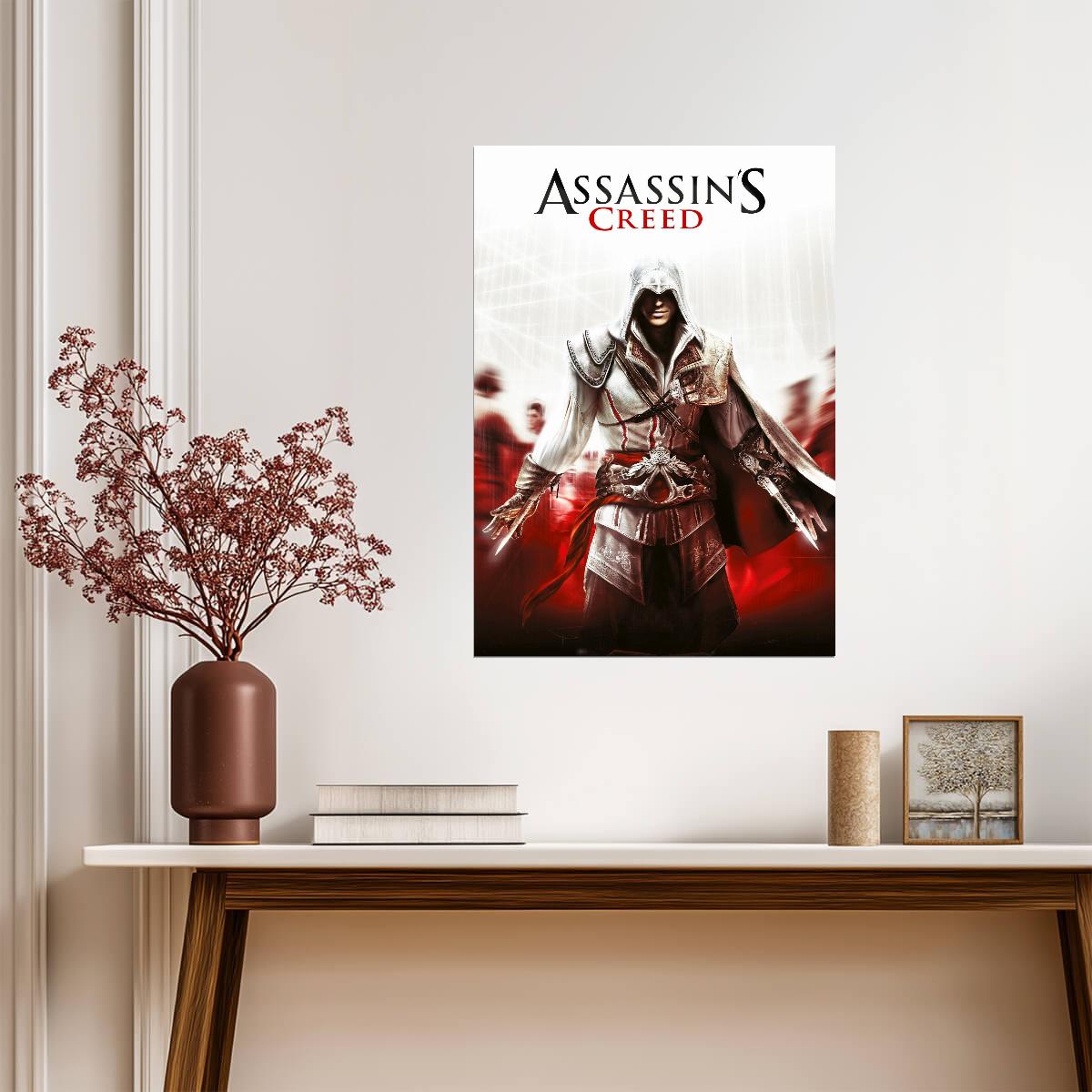 Assassin's Creed II Ezio Auditore | Iconic Promo Art Poster | Gaming Room Decor - Video Games Poster