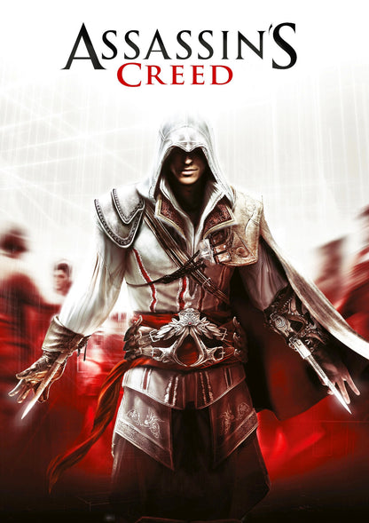 Assassin's Creed II Ezio Auditore | Iconic Promo Art Poster | Gaming Room Decor - Video Games Poster