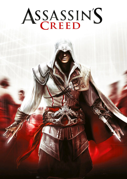 Assassin's Creed II Ezio Auditore | Iconic Promo Art Poster | Gaming Room Decor - Video Games Poster