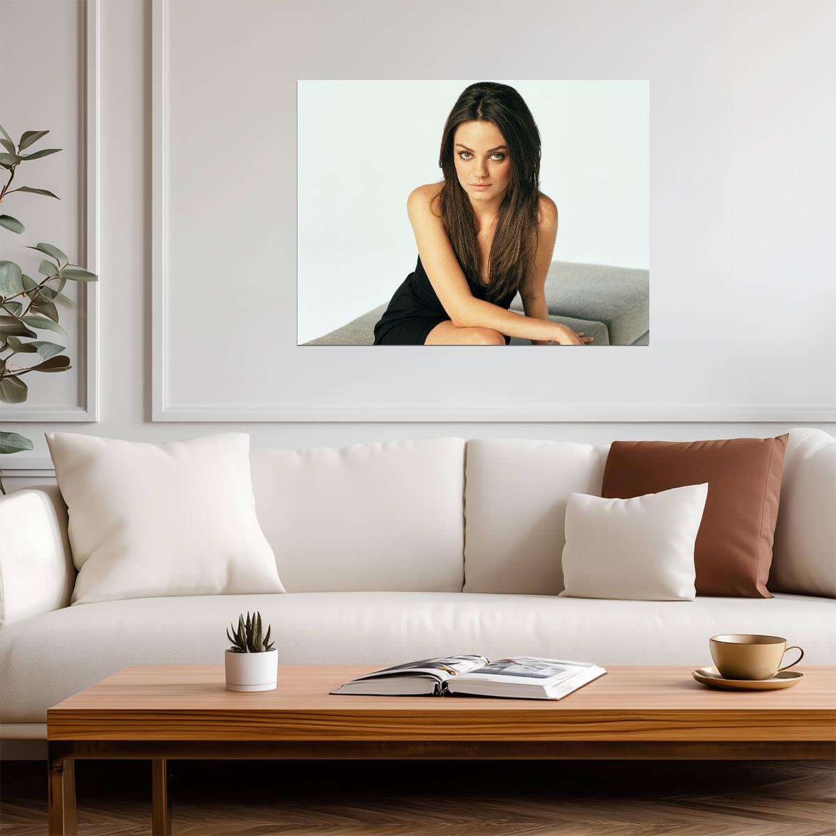 Mila Kunis Black Dress | Studio Portrait Photography | Celebrity Actress Poster - Celebrities Poster