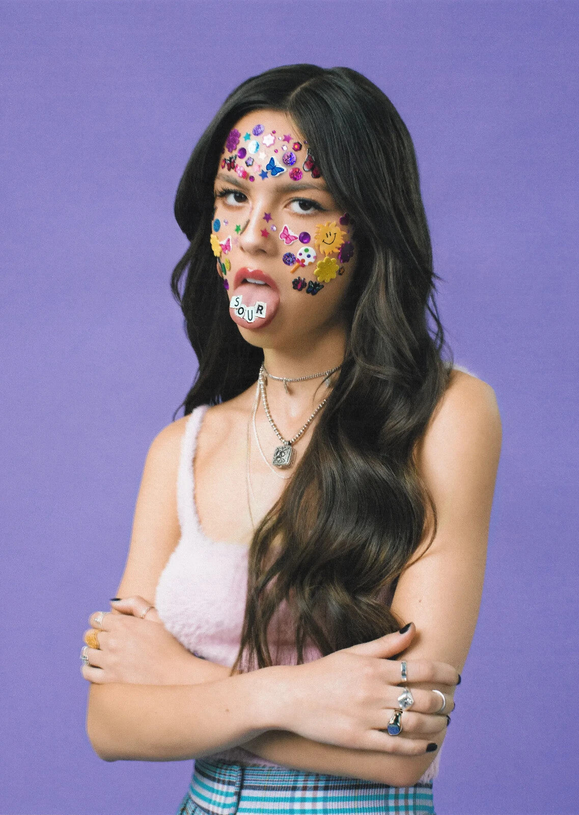 Olivia Rodrigo Face Stickers | Sour Era Portrait | Pop Music Sensation Poster - Music Poster