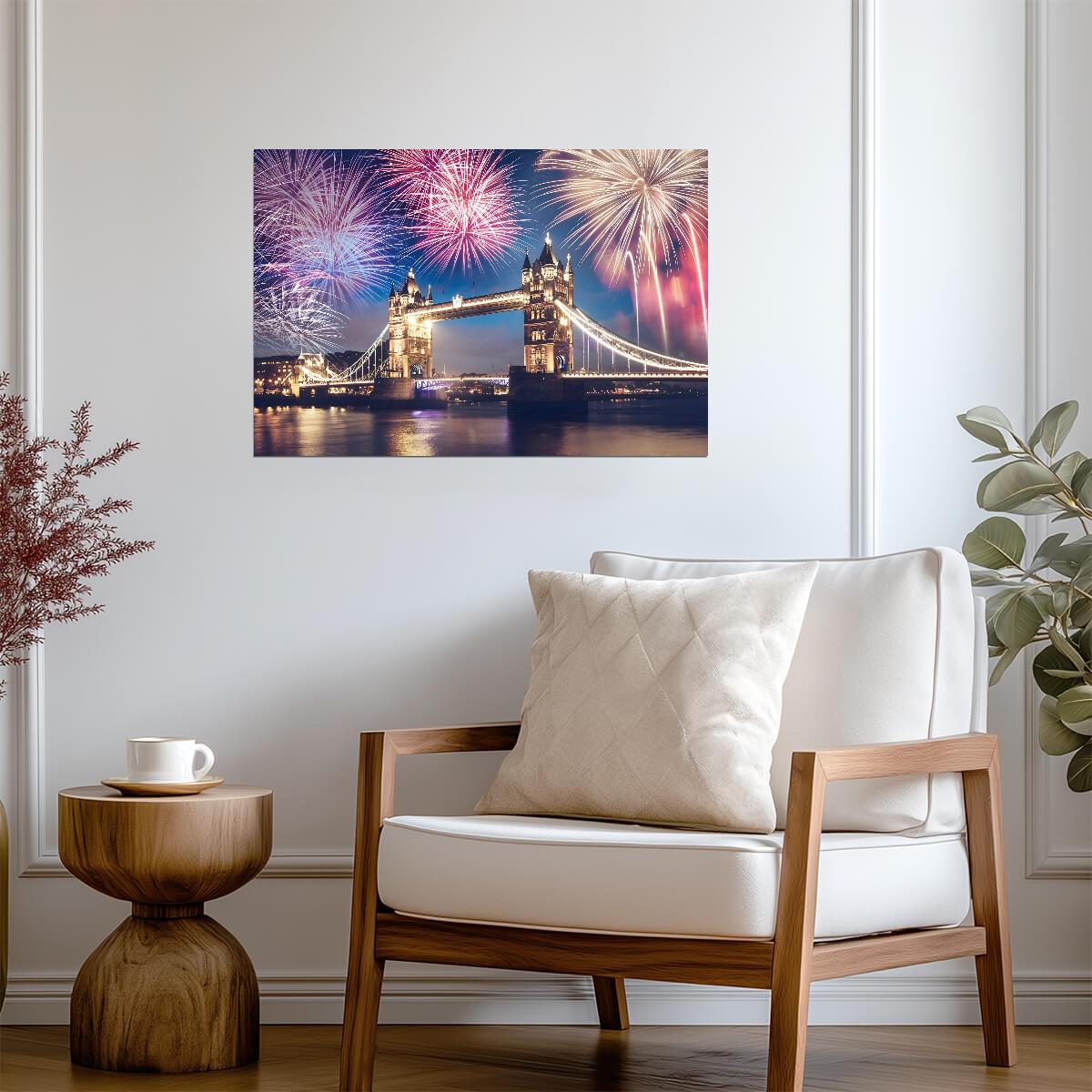 Fireworks London | Tower Bridge Art | City Poster - Photography Poster