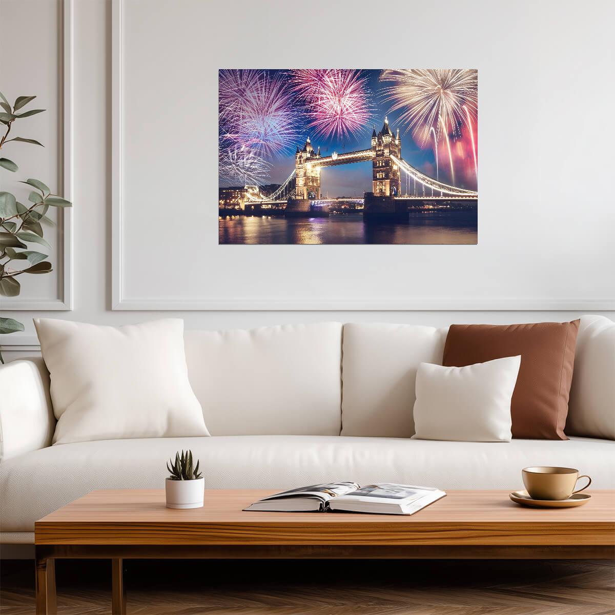 Fireworks London | Tower Bridge Art | City Poster - Photography Poster