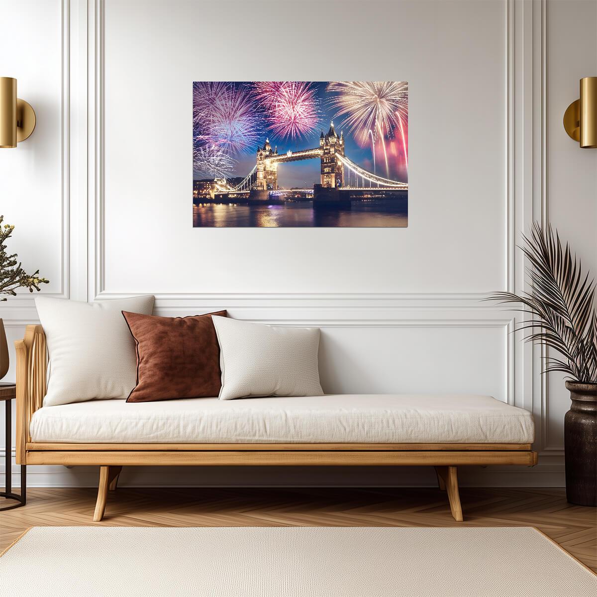 Fireworks London | Tower Bridge Art | City Poster - Photography Poster