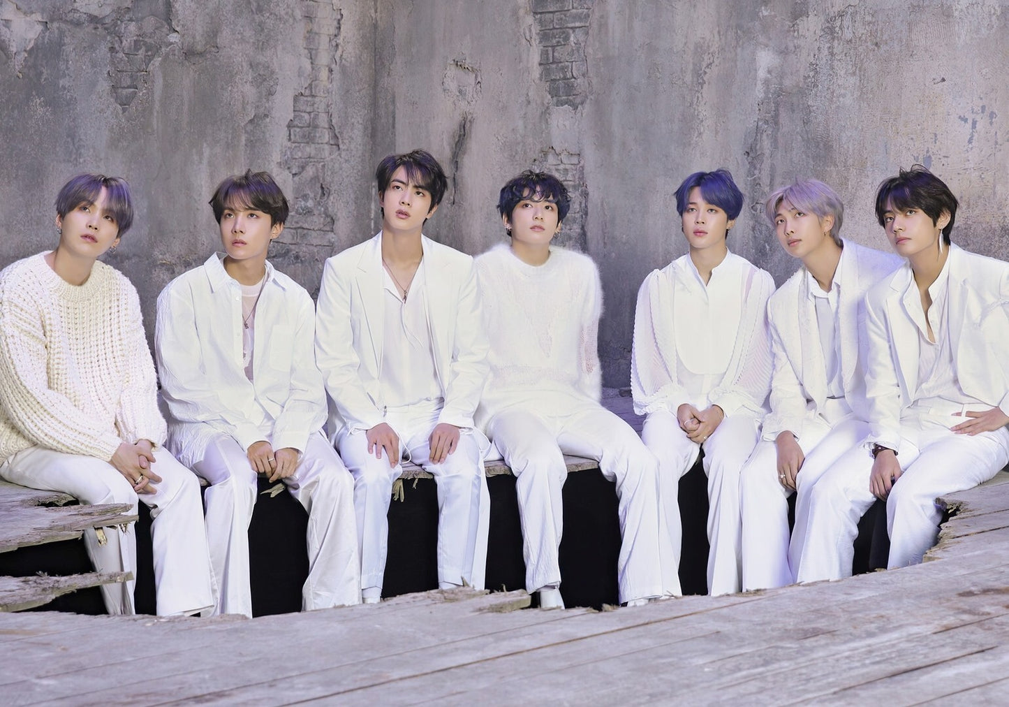 BTS All White Photoshoot | K-Pop Boy Band Poster | Gift for Army Fan - Music Poster