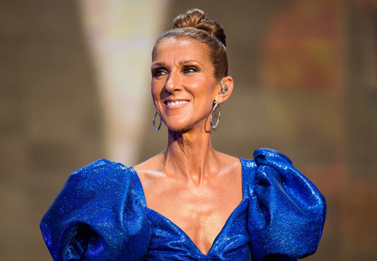 Celine Dion in Blue Gown | Live Concert Photo | Pop Music Legend Poster - Music Poster