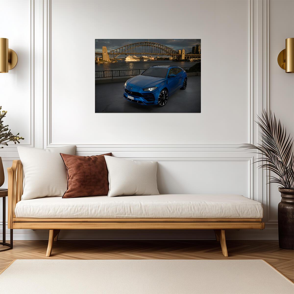 Lamborghini Urus | Blue Luxury SUV Poster | Super SUV in Sydney Australia - Cars Poster