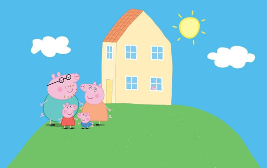 Peppa Pig Family & House | Daddy Mummy & George | Nursery Wall Art Poster - Movies & TV Poster