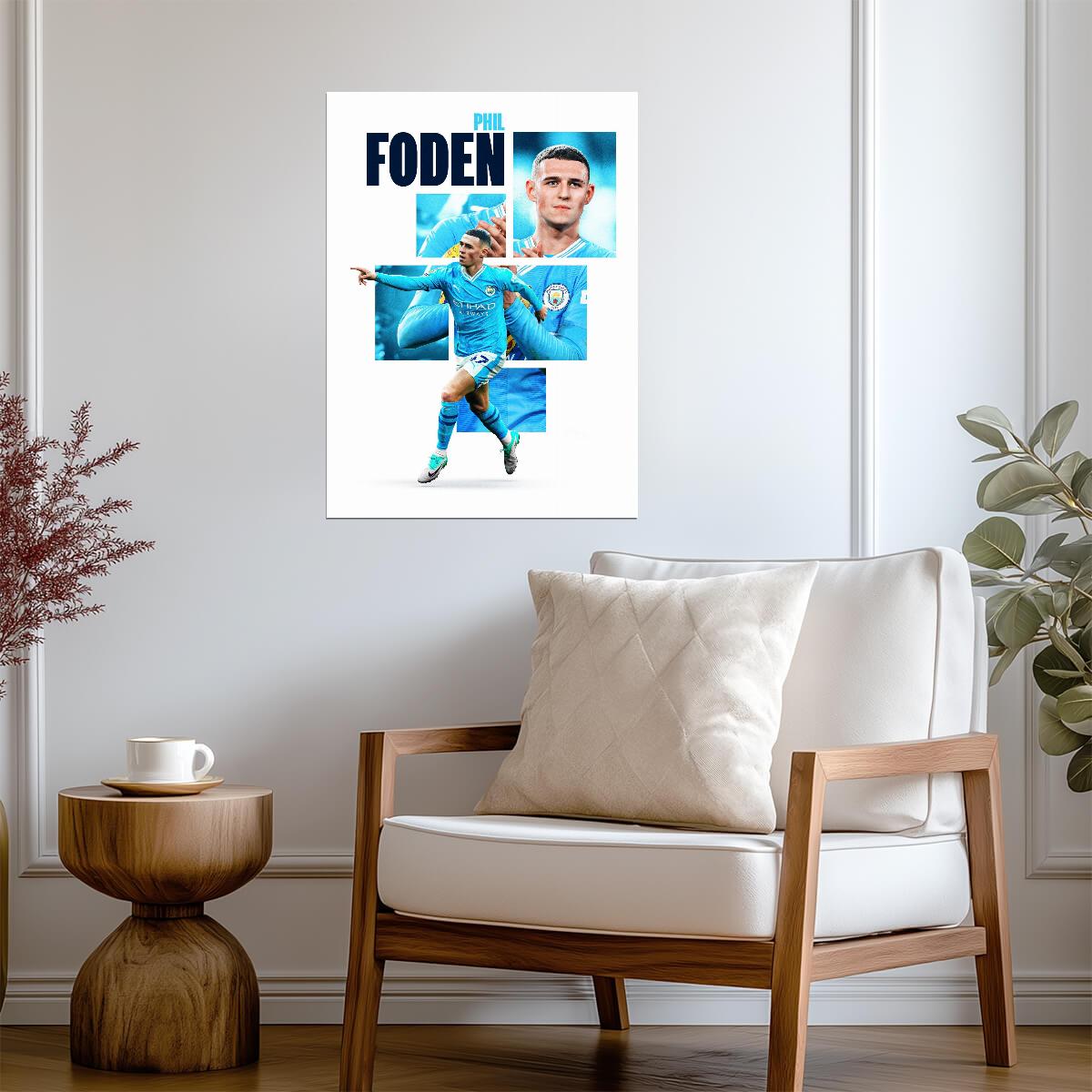 Phil Foden Stylized Art | Soccer Star Poster | Sports Graphic Print - Sports Poster