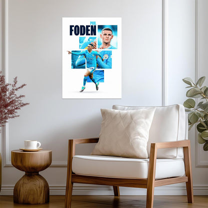 Phil Foden Stylized Art | Soccer Star Poster | Sports Graphic Print - Sports Poster