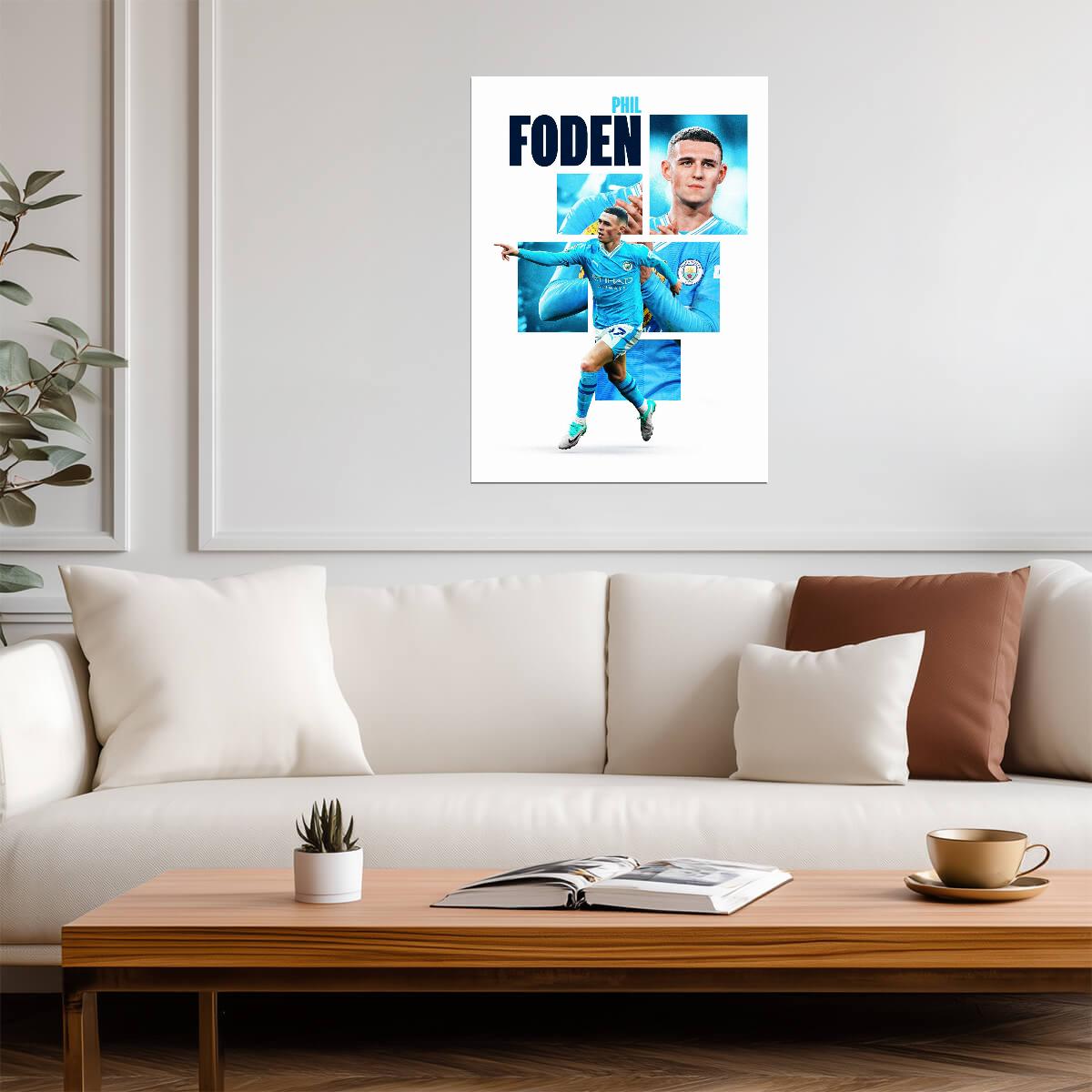 Phil Foden Stylized Art | Soccer Star Poster | Sports Graphic Print - Sports Poster
