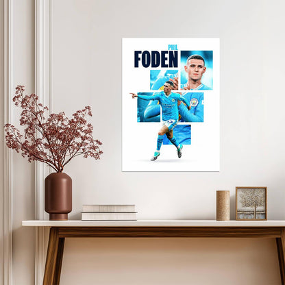 Phil Foden Stylized Art | Soccer Star Poster | Sports Graphic Print - Sports Poster