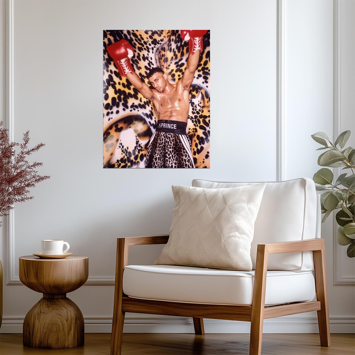 Prince Naseem Hamed Leopard Print | Boxing Fashion Poster | Sports Legend Wall Art - Sports Poster